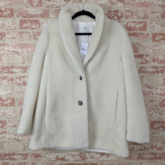 J. Crew Factory Fleece Teddy Shawl Collar Coat - Picture 6 of 11
